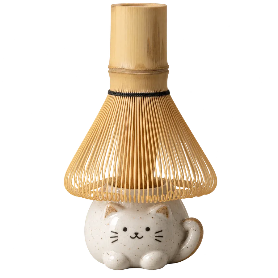 Bamboo whisk on a cat keeper